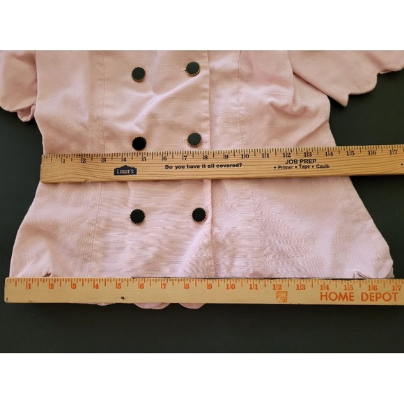 Vintage 1980's Richard Warren blazer/Jacket top puffy shoulder Scalloped hem - Picture 4 of 10